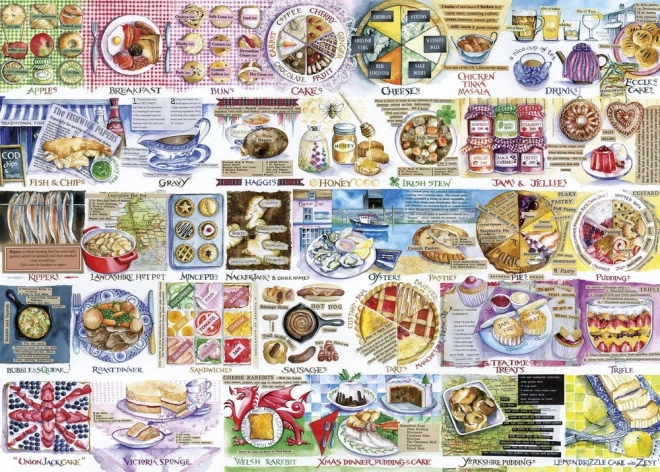 Gibsons Puzzle Pork Pies And Puddings 1000 Dielikov