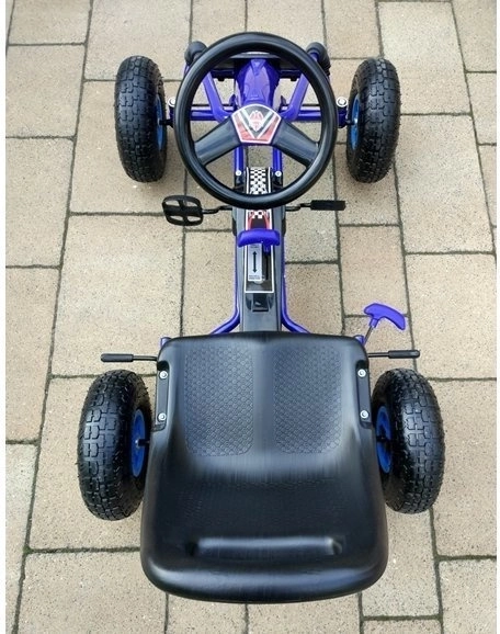 Pedálová vzduchová motokára + Nafukovacie pneumatiky + Nastaviteľné sedadlo – Modrá