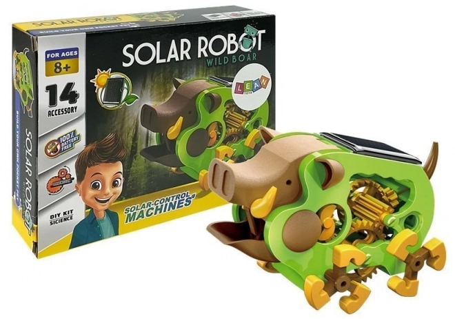 Edukativný solárny robot diviak DIY zelený