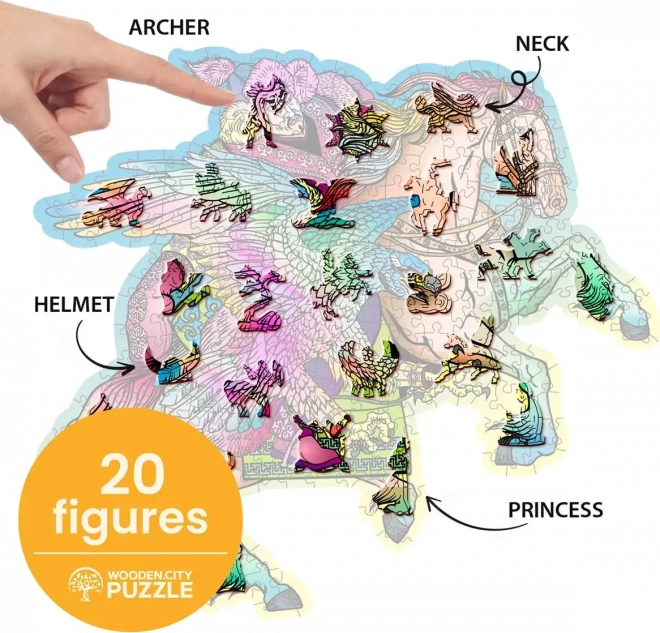 Drevené puzzle Kôň a Orol