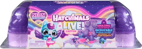 Hatchimals neónová dúha kartón zvieratiek