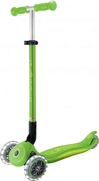 Detská trojkolečková kolobežka so svietiacimi kolesami - Apple Green