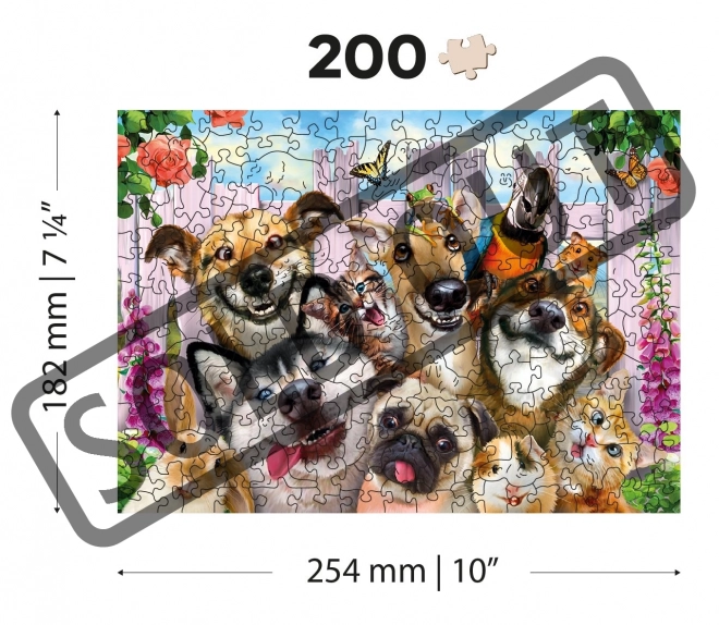 Drevené puzzle Blázniví mazlíčci 2v1