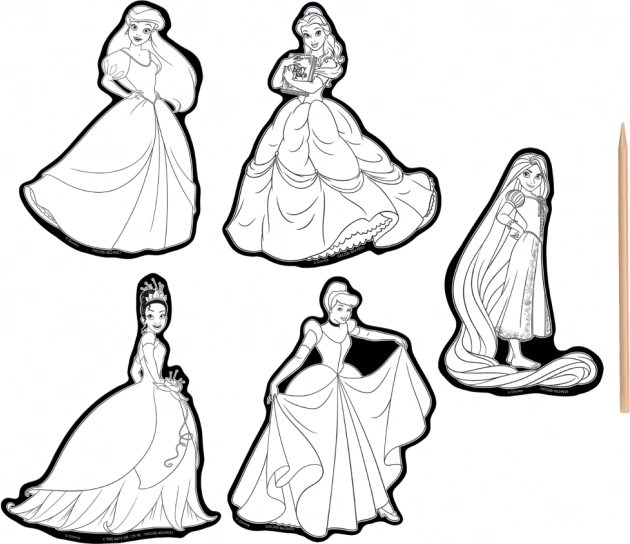 Vyškrabovacie nálepky Disney Princezné 5 ks