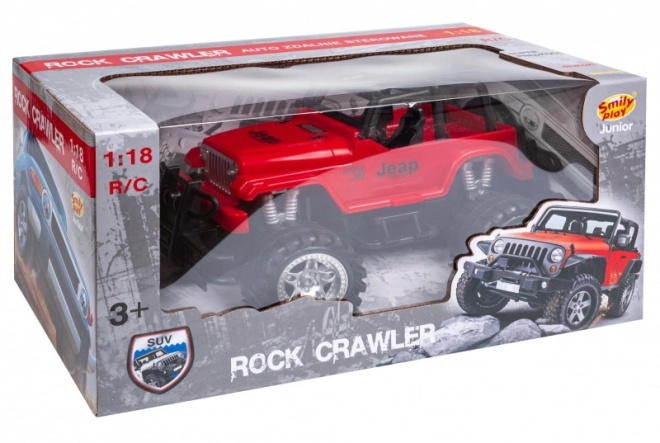 Diaľkovo ovládaný RC rock crawler červený