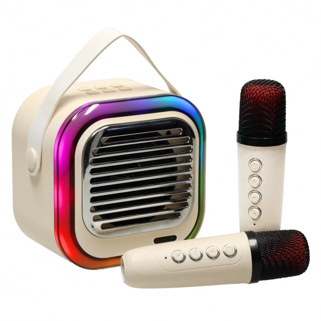 Karaoke Bluetooth reproduktor krémový