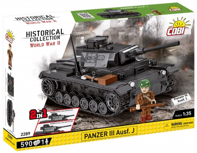 COBI II WW Panzer III Ausf J, 1:35, 590 k, 1 figúrka