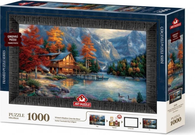 ART PUZZLE Puzzle s rámom a lepidlom 3v1 1000 dielikov – Tieň nad riekou