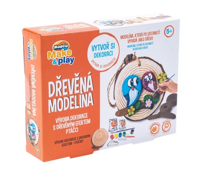 Modelína z dreva - vtáčiky