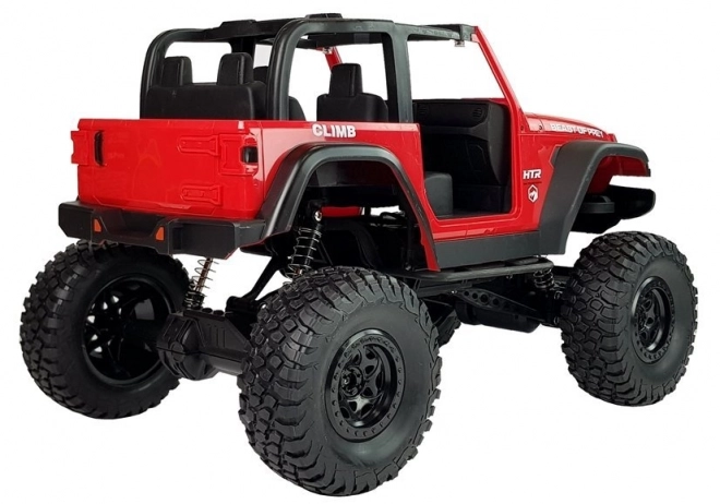 Červený diaľkovo ovládaný terénny Jeep