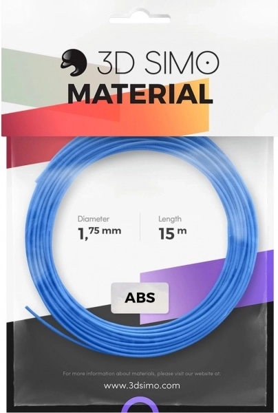 Filament ABS pre 3D perá a 3D tlač, sada 3×5 m (modrá, zelená, žltá) 1,75 mm