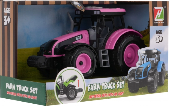 Interaktívny traktor pre deti 3+ otváracia kapota + zvuky + LED svetlá ružový