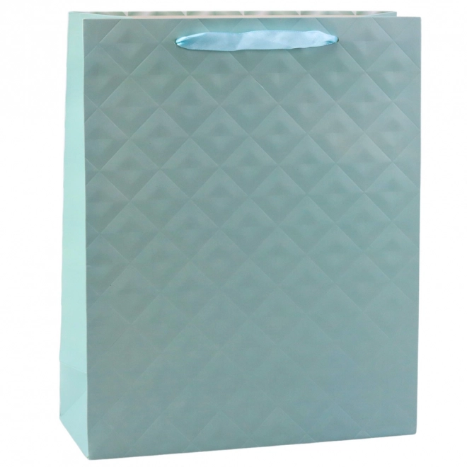 Darčeková taška s embossmentom modro tyrkysová 32 x 26 x 10 cm