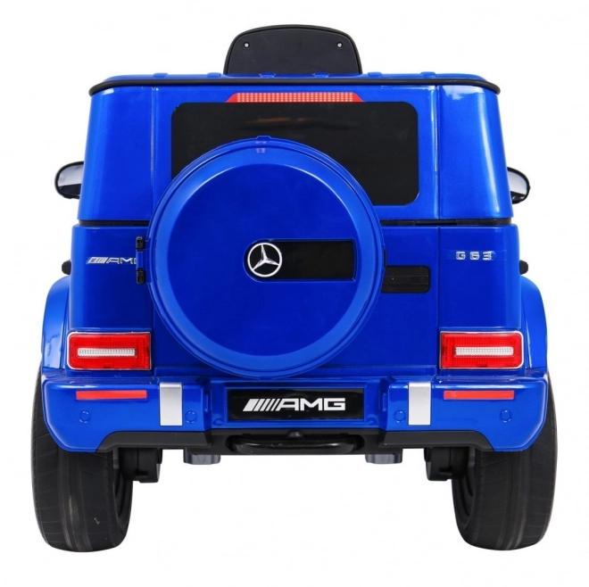 Modrý lakovaný detský Mercedes AMG G63 s diaľkovým ovládaním, MP3, LED svetlami a pásmi