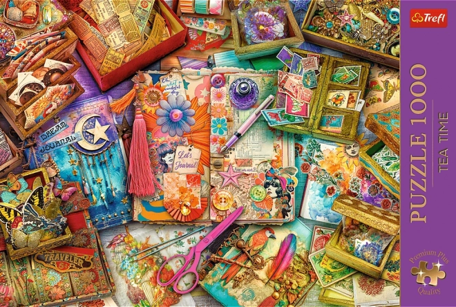 Puzzle TREFL Premium Plus Čas na čaj: scrapbooking 1000 dielikov