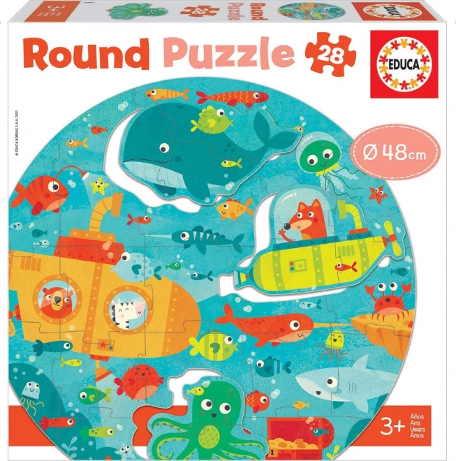 Kruhové puzzle Hlbiny mora 28 dielikov