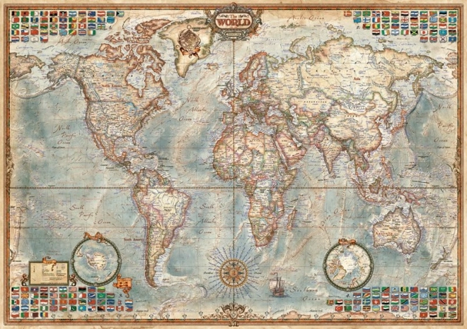 Educa puzzle stará politická mapa sveta 1500 dielikov