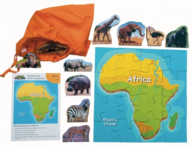 Just Jigsaws Afrika a jej zvieratá - drevené puzzle