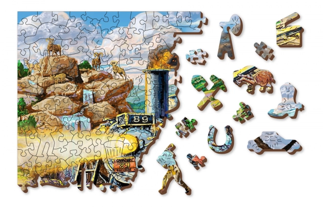 Drevené puzzle Železnica 2v1, 505 dielikov