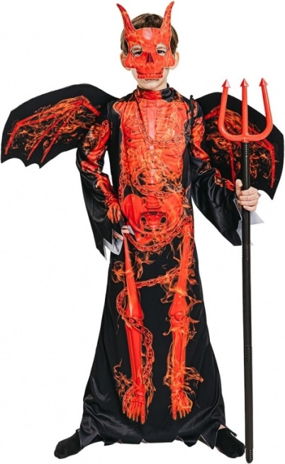 Karnevalový kostým čert kostra pre deti 120-130 cm