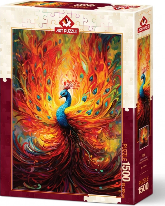 Farebný páv 1500 dielikov puzzle