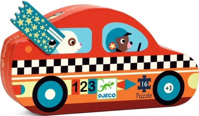 Puzzle Djeco Závodné auto 16 dielikov