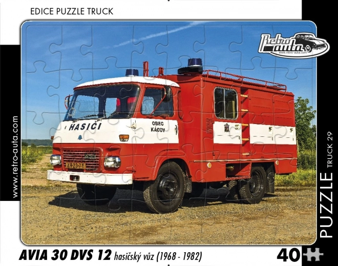 Retro puzzle hasičské auto Avia 30 DVS 12