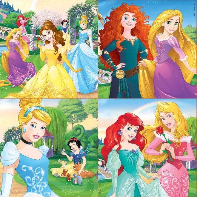 Puzzle v kufríku Disney princezné 4v1