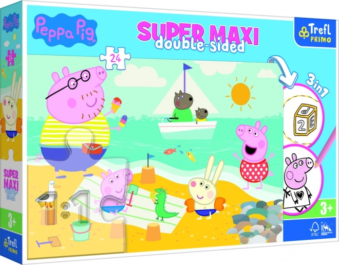 Obojstranné puzzle Prasiatko Peppa Super Maxi 24 dielikov