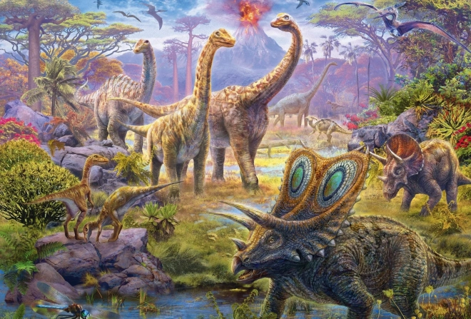 Schmidt puzzle dinosaury 4v1 v plechovom kufríku