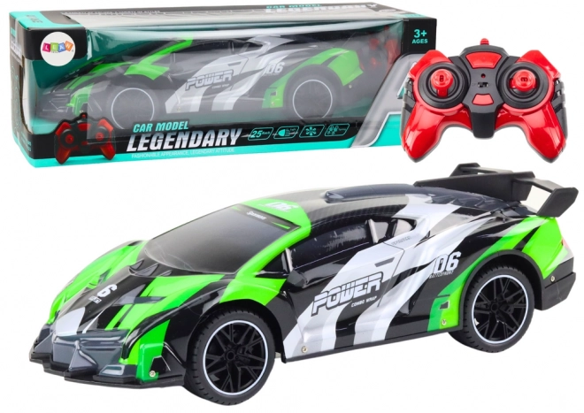 Zelené diaľkovo ovládané športové auto 1:10
