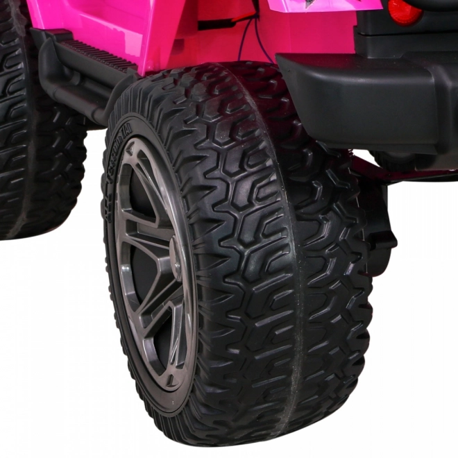 Terénne auto Monster 4x4 jeep pre deti Ružová + Diaľkové ovládanie + Nastavenie sedadla + Pomalý štart + MP3 LED + Nosič batožiny + Batoh