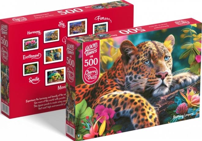 Puzzle Ležiaci leopard 500 dielikov