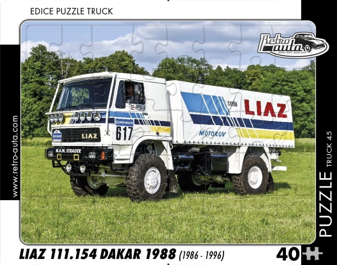 Retro autá puzzle Liaz Dakar 1988