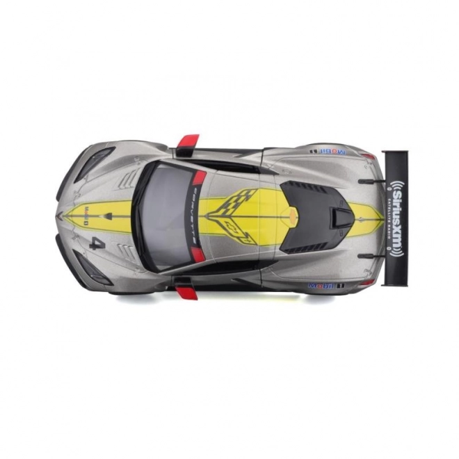 Kovový model auta Bburago 2020 Chevrolet Corvette C8R #3 v žltej farbe