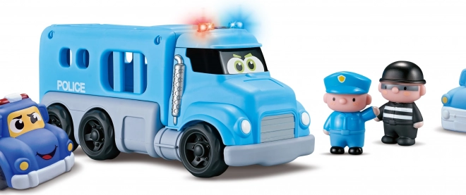 Policajné autá s efektmi - sada 4 ks