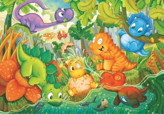 Puzzle Šťastná Oáza Dinosaurov Maxi