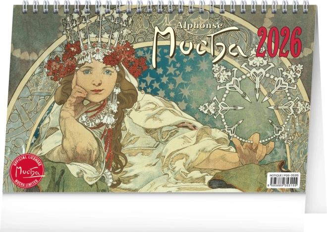 Stolný kalendár Alfons Mucha 2026