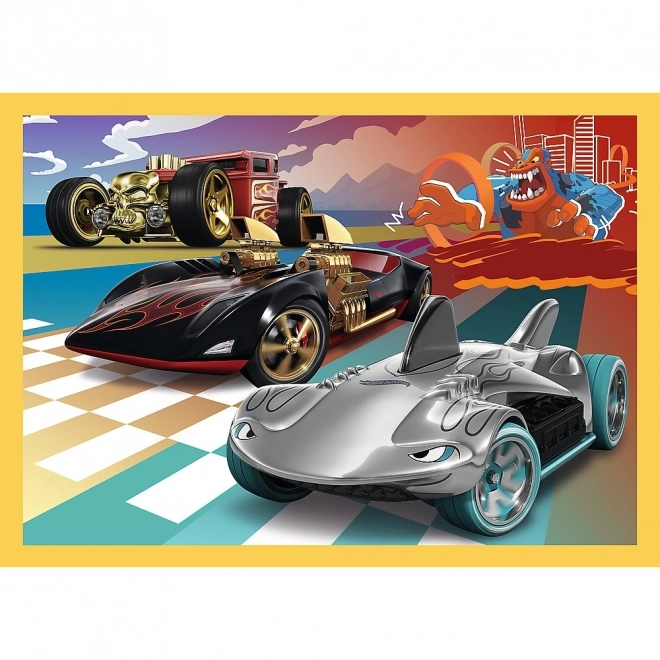 Puzzle 4v1 Hot Wheels vozidlá