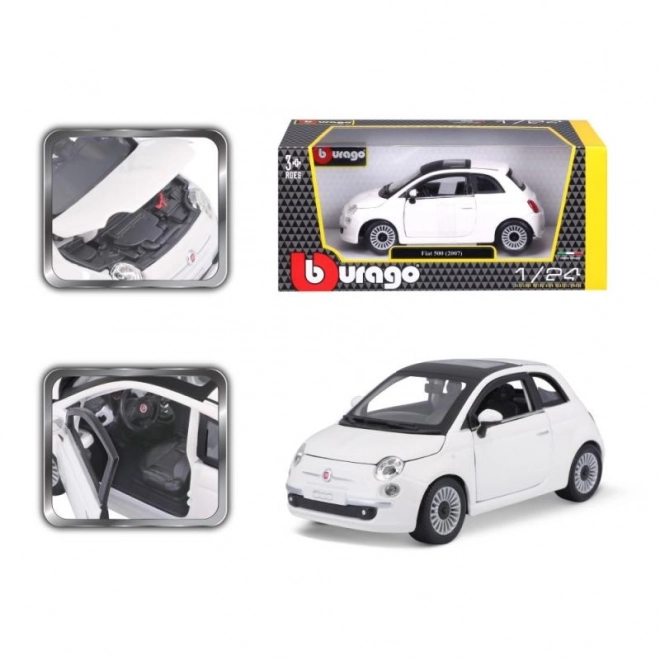 Bburago 1:24 Fiat 500 (2007) biely