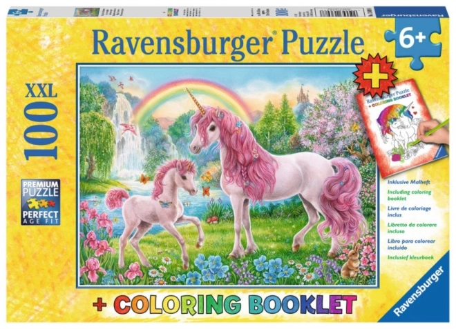 Ravensburger Puzzle Magické Jednorožce XXL 100 dielikov + Omalovánky