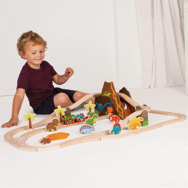 Bigjigs Rail Drevená vlaková dráha dinosaury