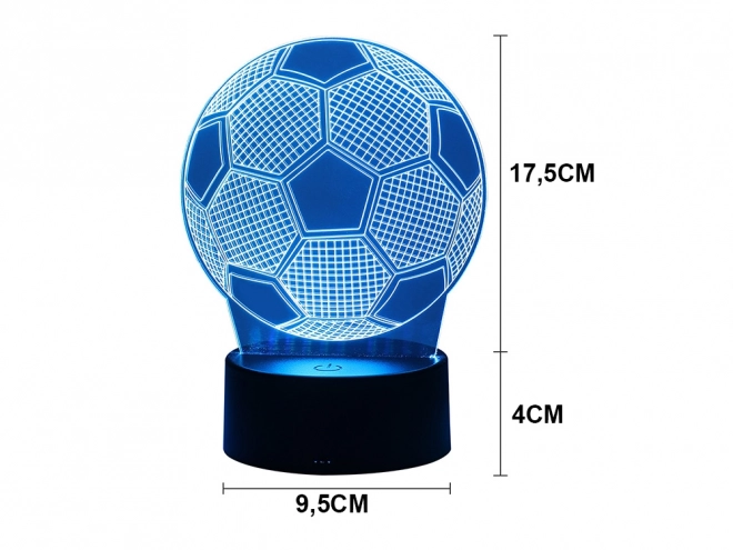 3D futbalová nočná lampa s diaľkovým ovládaním