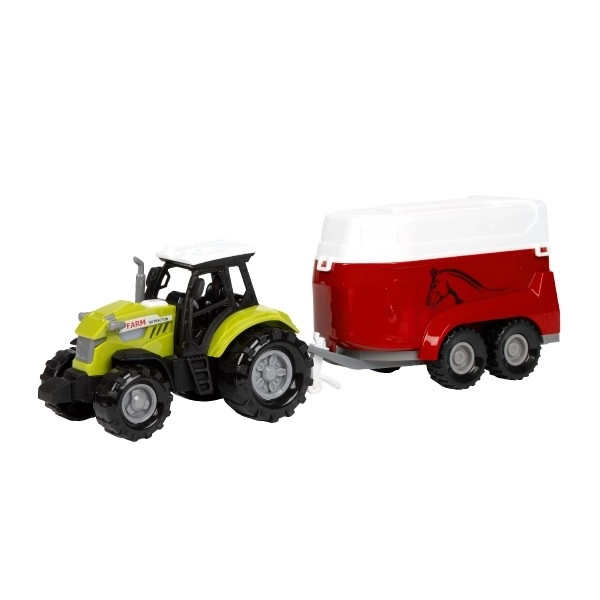 Traktor s prepravníkom na kone s efektmi