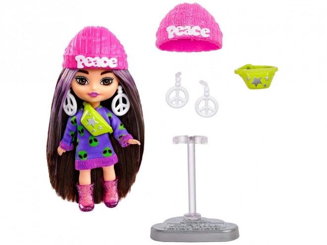 Štýlová módna bábika Barbie Extra Mini Minis s doplnkami