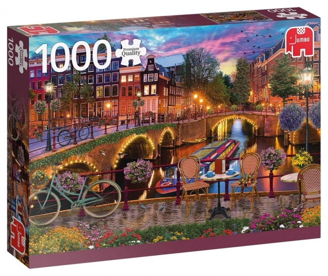 Puzzle Vodné kanály v Amsterdame 1000 dielikov