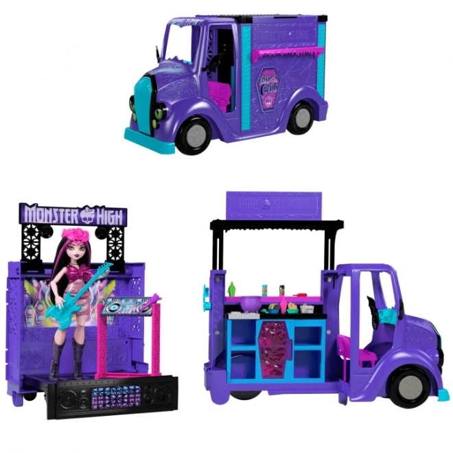 Monster High koncetný food truck s bábikou Draculaura