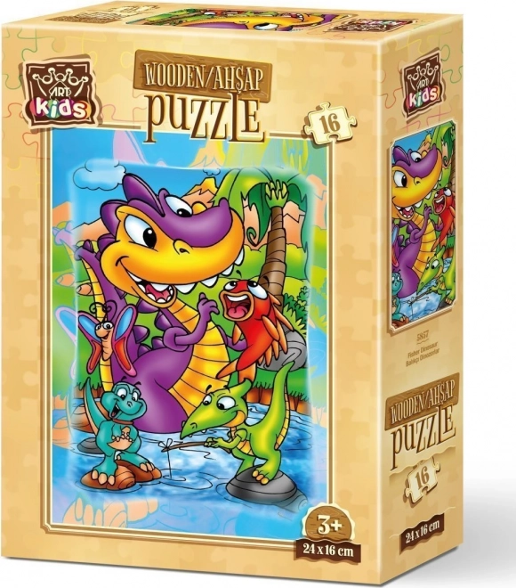 Drevené puzzle Dinosauri na rybách