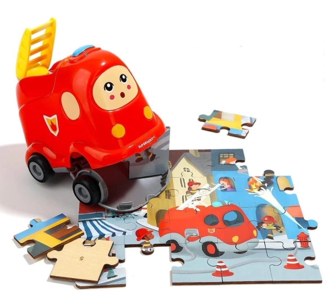 Puzzle a autíčko v jednom