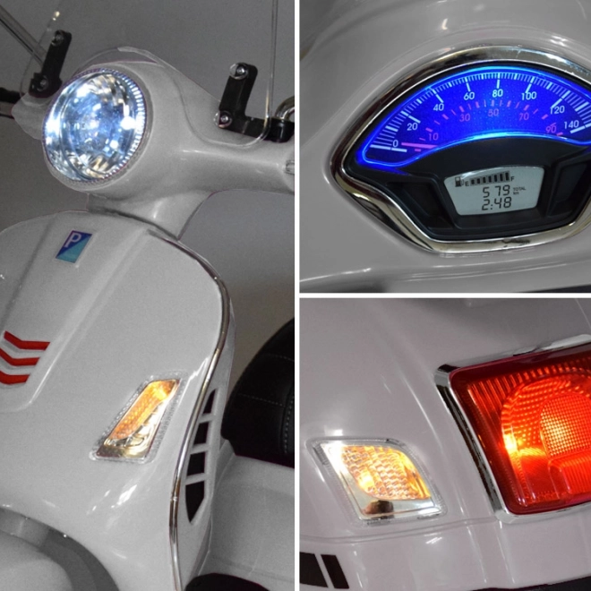 Elektrický skúter Vespa GTS Super pre deti – Biela
